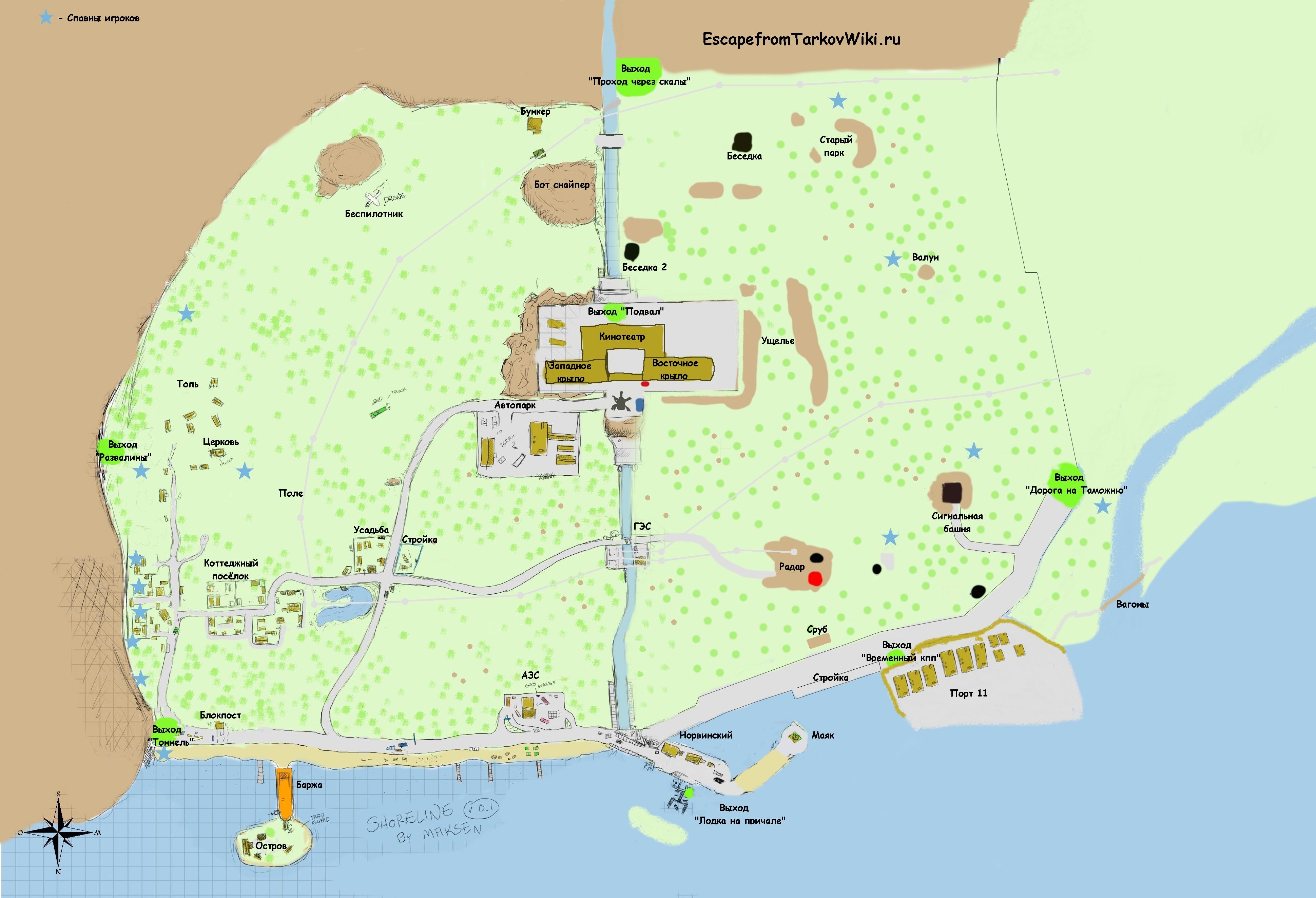 Карта берега тарков 0.14